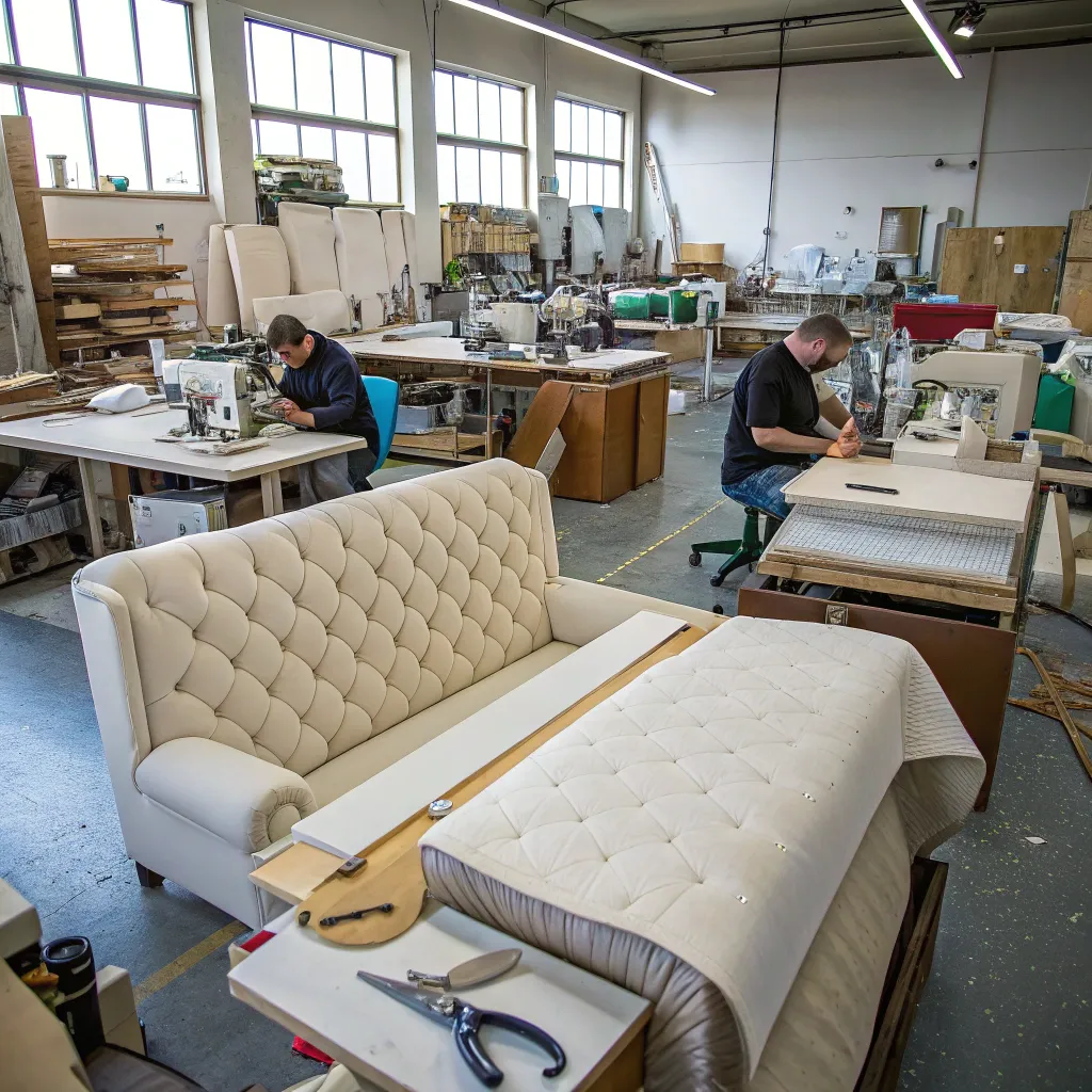 Image of an upholstery workshop